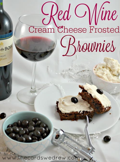 Red Wine Cream Cheese Frosted Brownies