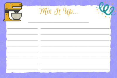 "Mix It Up" Free Printable Recipe Cards