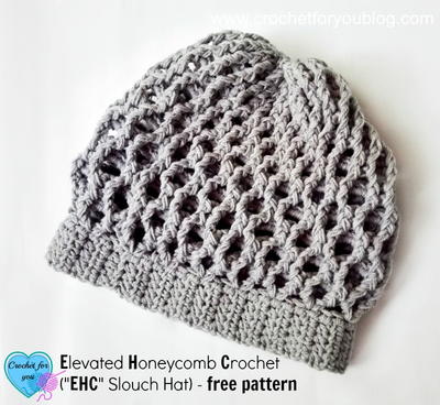 Elevated Honeycomb Crochet Slouch Hat
