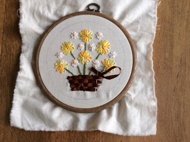 Handed embroidered flowers