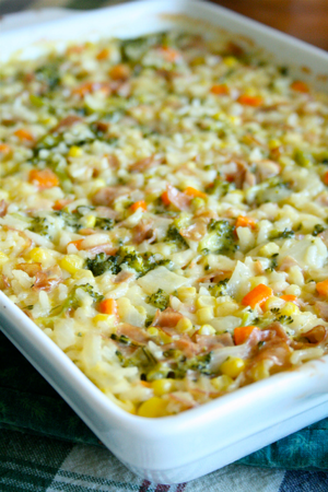Kitchen Sink Rice Bake Allfreecasserolerecipes Com