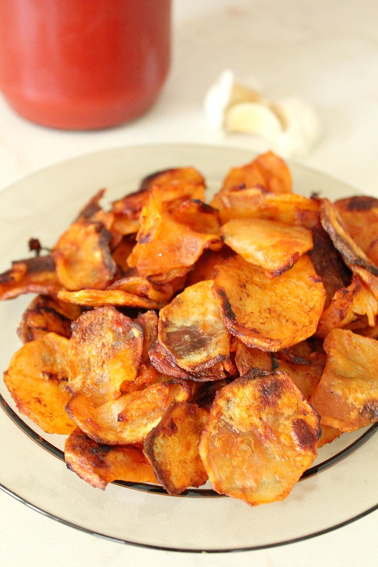 Homemade Game Day Garlic Vinegar Potato Chips