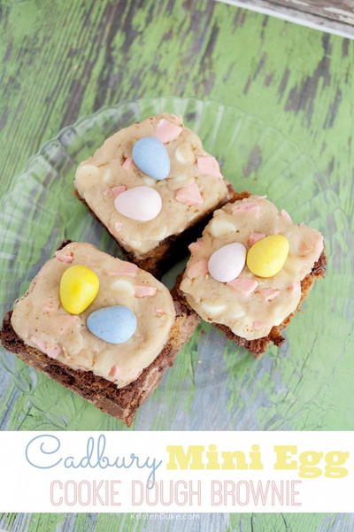 Cadbury Mini Egg Cookie Dough Brownies