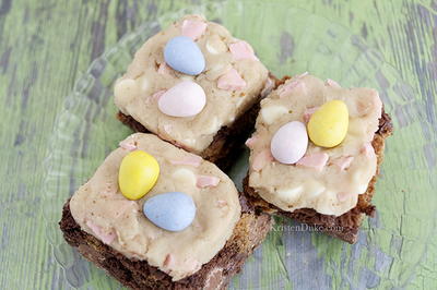 Cadbury Egg Cookie Dough Brownies