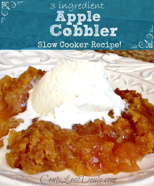 3-Ingredient Slow Cooker Apple Cobbler