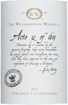 Williamsburg Winery Acte 12 Chardonnay 2014