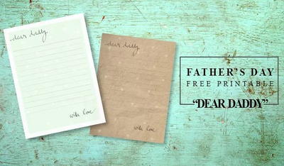 Dear Daddy Printable Father's Day Card
