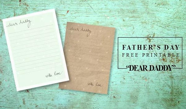Dear Daddy Printable Fathers Day Card