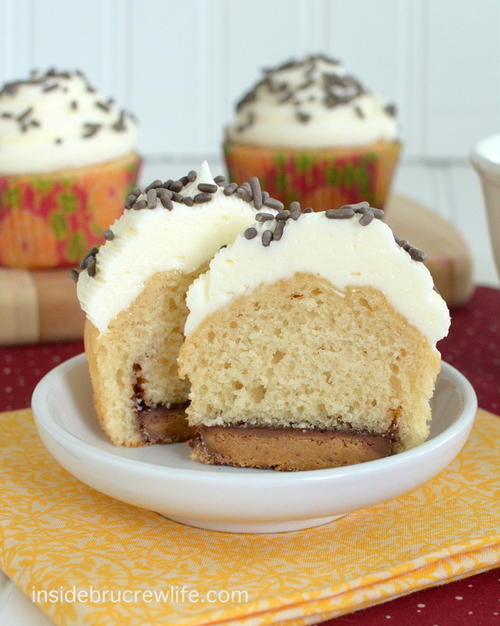 Homemade Reeses Fluffernutter Cupcakes