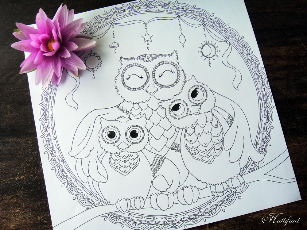 Download Owl Family Printable Coloring Page | FaveCrafts.com