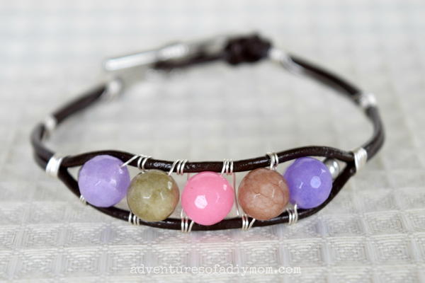 Adorable Leather Beaded Bracelet