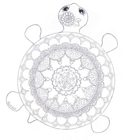 Mandala Turtle Coloring Page