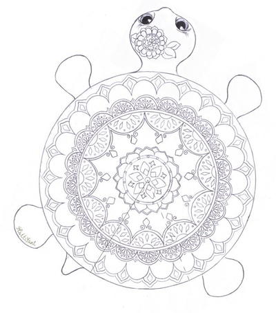 mandala turtle coloring page  favecrafts