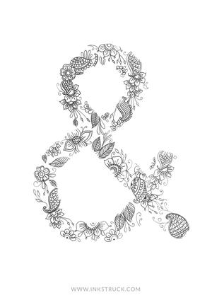 DIY Ampersand Doodle Coloring Pages