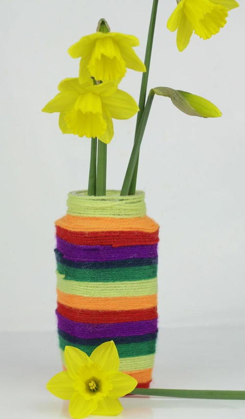 Mothers Day Yarn Vase DIY Craft