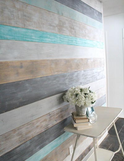 DIY Painted Plank Wall