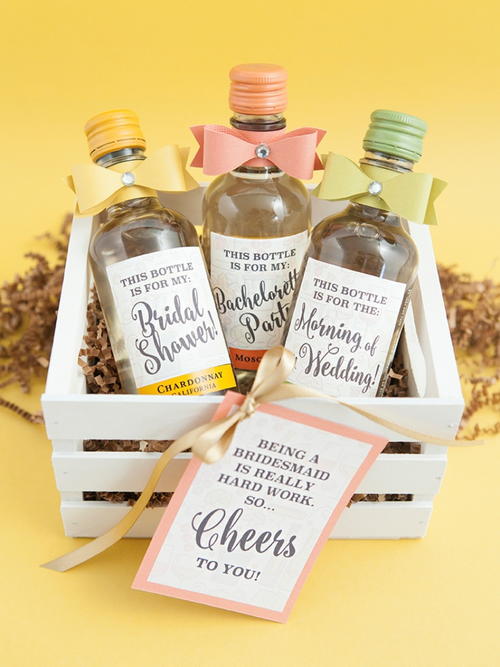 Mini Wine Bottle Bridesmaid Gifts
