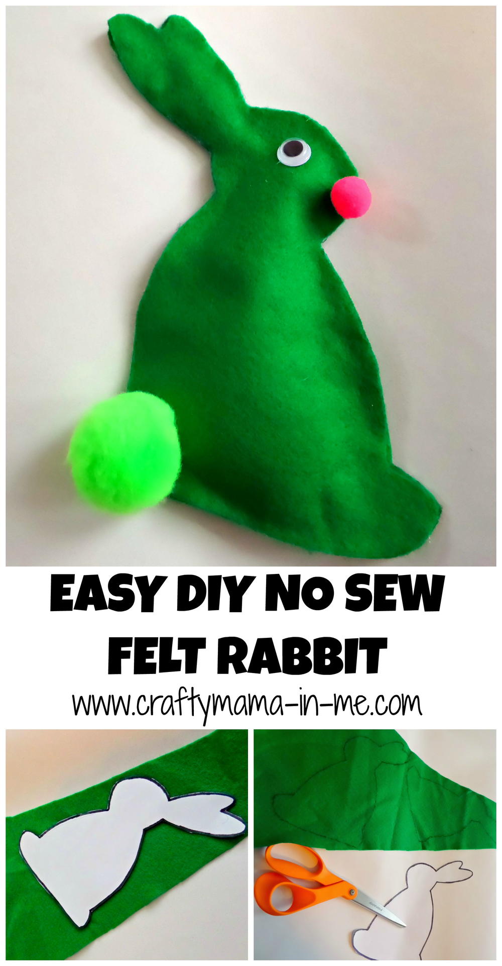 Easy DIY No Sew Felt Rabbit 