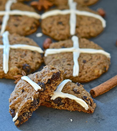Soft and Chewy Hot Cross Cookies