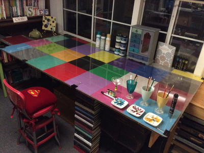 Color Block Craft Table and Accessories