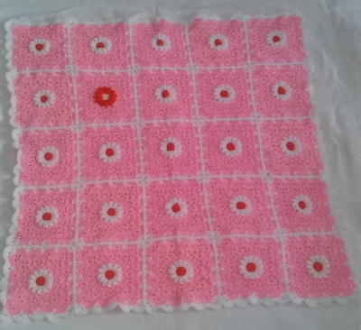 Pink Daisy Garden Baby Blanket
