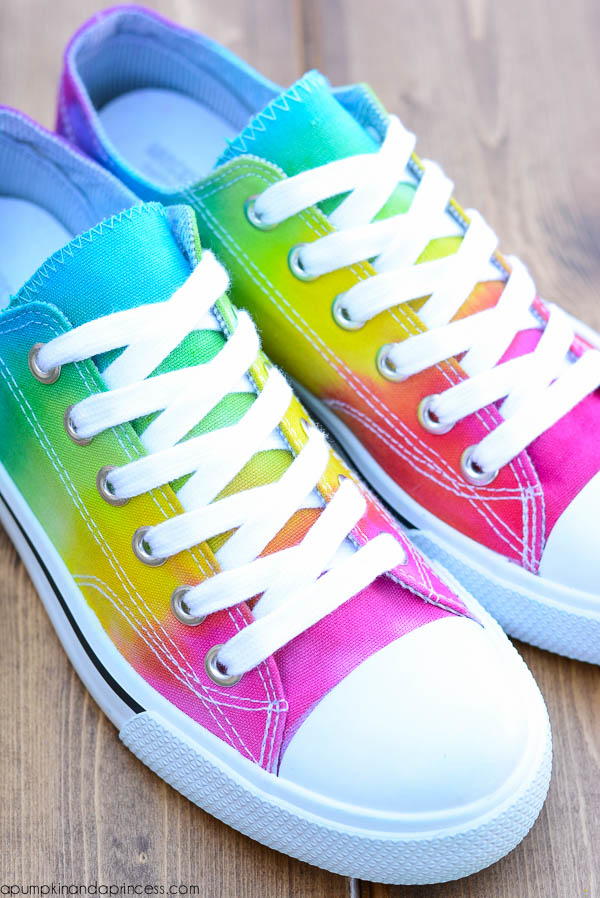 Rainbow Tie-Dye Sneakers | AllFreeKidsCrafts.com