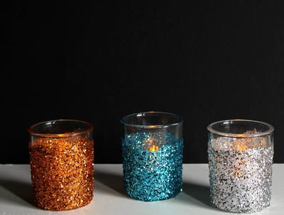 Glittery DIY Candle Holders