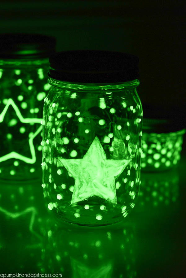 Glow-in-the-Dark Mason Jar Lanterns