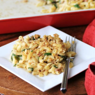 Spinach Prosciutto Macaroni and Cheese