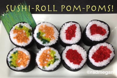 Sushi Roll Pom-Poms