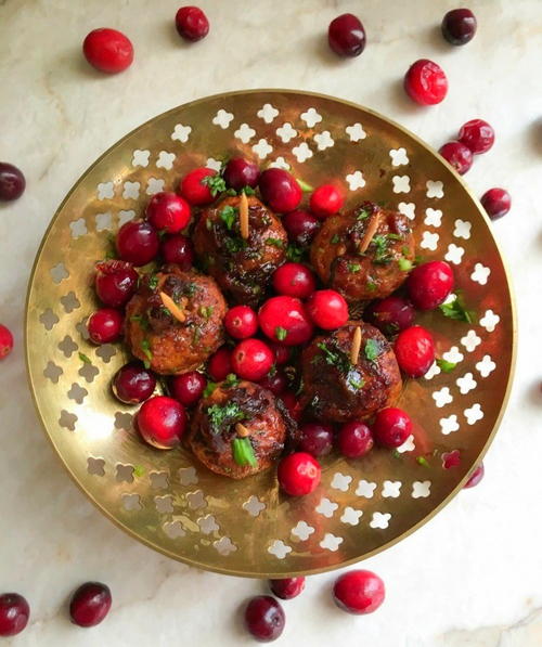 Sweet n Spicy Meatballs with Cranberries