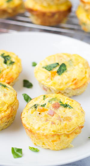 Ham Cheese and Veggie Quinoa Frittatas