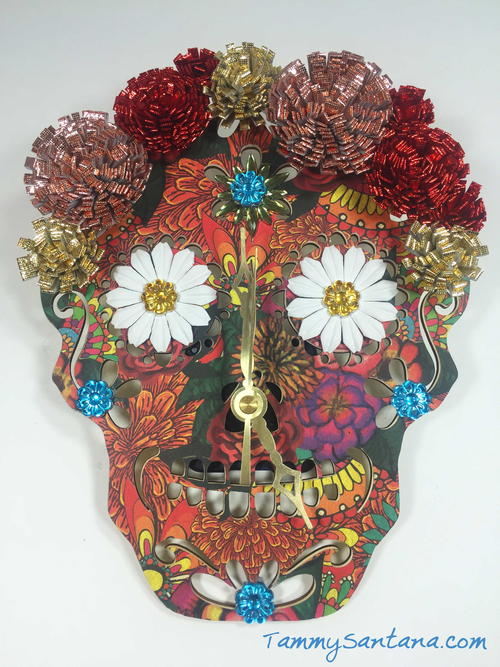 Stunning Sugar Skull Clock