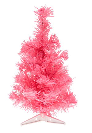 An artificial Christmas tree in pink