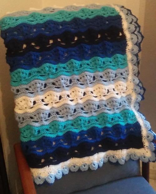 Ocean Waves Crochet Blanket