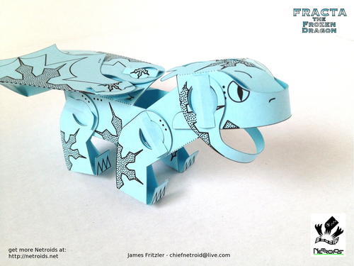 Fracta the Dragon Paper Toy