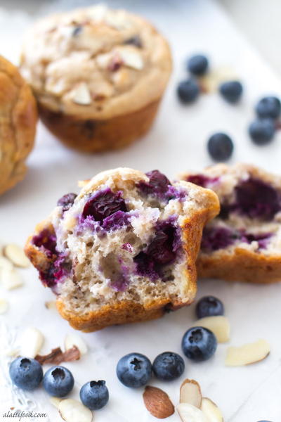 Blueberry Banana Almond Muffins