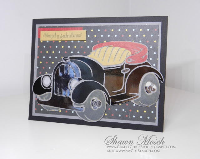 Vintage Car Deco Foil Card