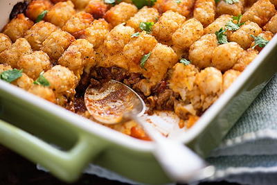 Cheesy Chili Tater Tot Casserole