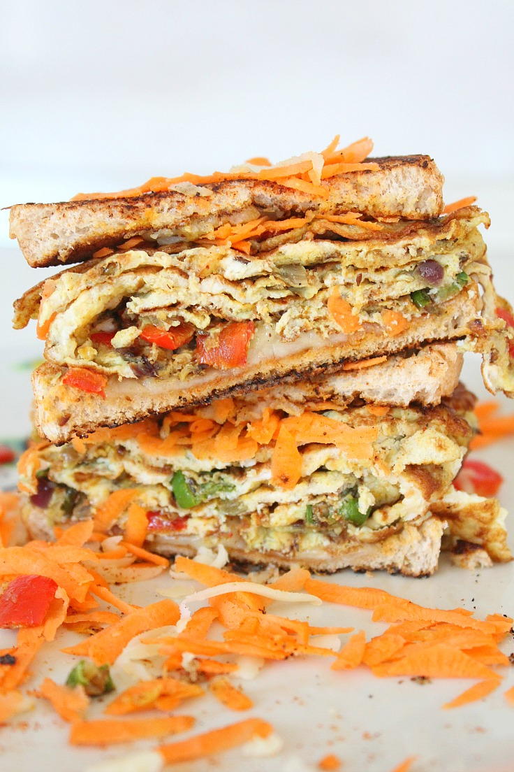 Indian Omelette Sandwich | FaveHealthyRecipes.com