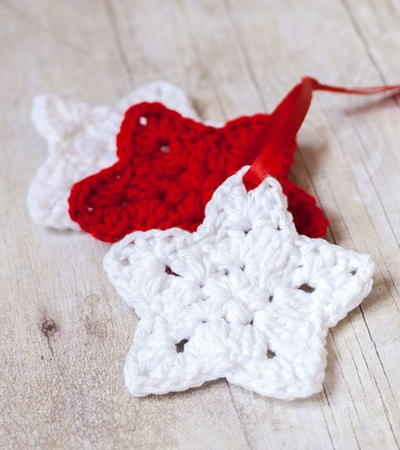 Crocheted Star Homemade Christmas Ornaments