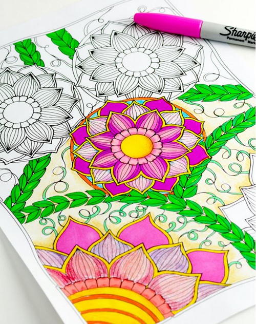 Spring Blooms Coloring Sheet