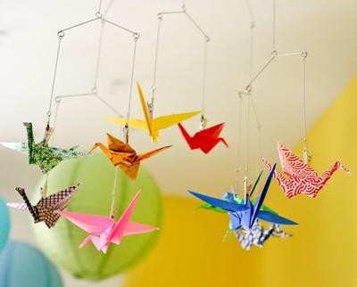 Easy Origami Paper Crane DIY Mobile