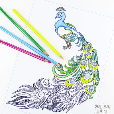 Peculiar Peacock Coloring Sheet