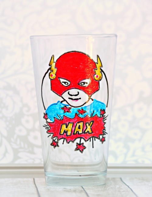 DIY Personalized Superhero Glass