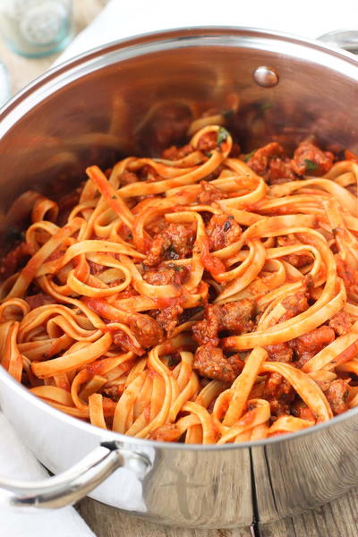 Spicy Sausage Fettuccine