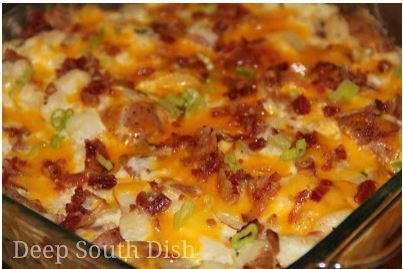 Moms Best Cheesy Bacon Potato Casserole