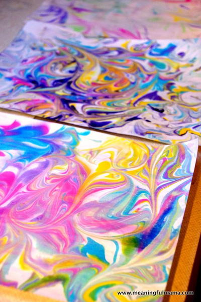 Shaving Cream Marbled Paper