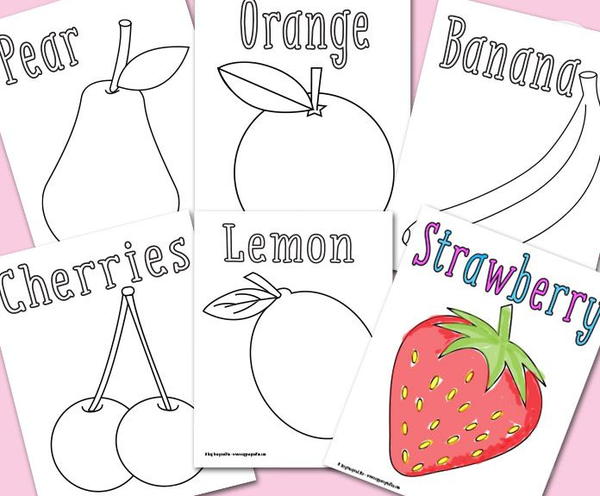 Tooty-Fruity Coloring Sheets