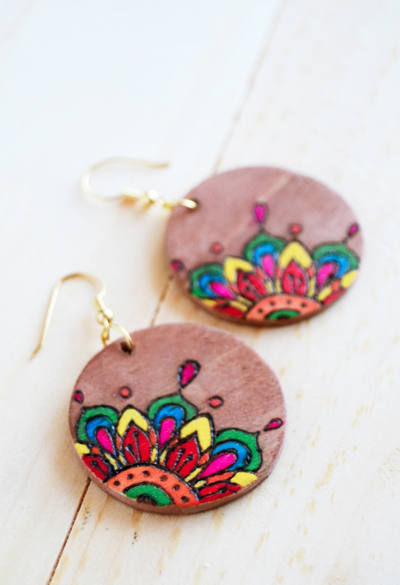 Coloring Book DIY Wood Earrings